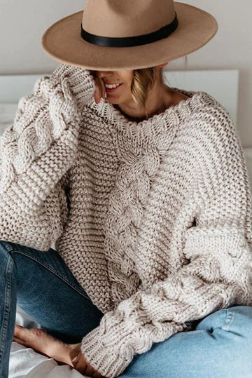 Meredith - Chique Herfst Wollige Trui voor Vrouwen