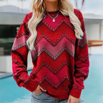 Margot - Bohemian Herfst Kleurrijke Vintage Gebreide Trui voor Vrouwen