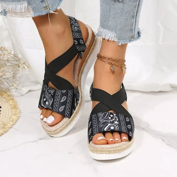 Elsa - Orthopedische Sleehak Sandalen van Henneptouw voor Dames