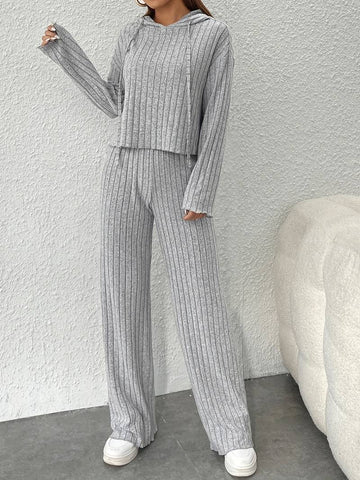 Isa - Casual Herfst Grijze Sweater Cuddle Set voor Vrouwen