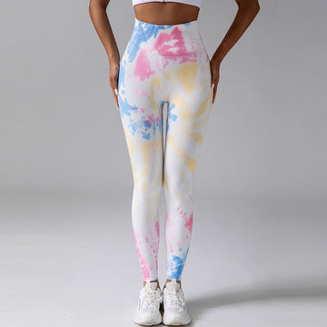 Alice - Comfortabele Tie Dye Scrunch Ademende Leggings voor Vrouwen