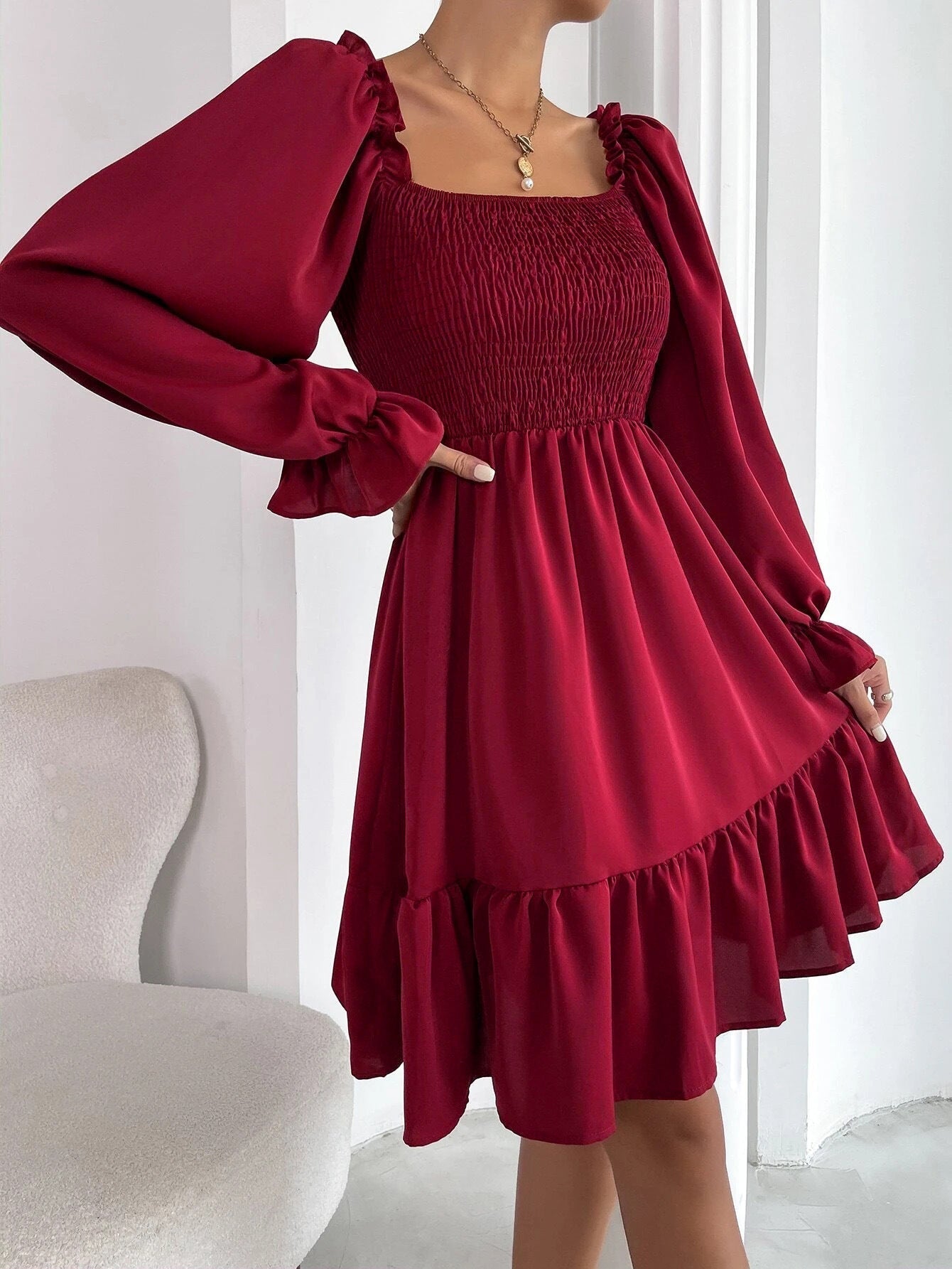Marta - Elegante en Comfortabele Zomerse Jurk met Vierkante Halslijn voor Vrouwen