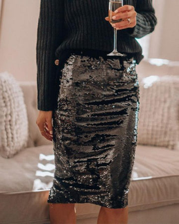 Esther - Chique Herfst Pailletten Rok voor Vrouwen