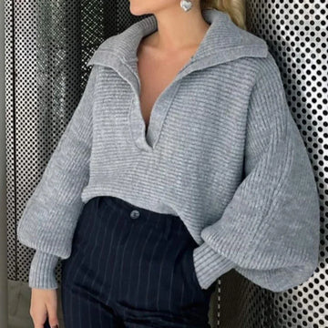 Jayla - Chique Herfst Trui met Reverskraag voor Vrouwen