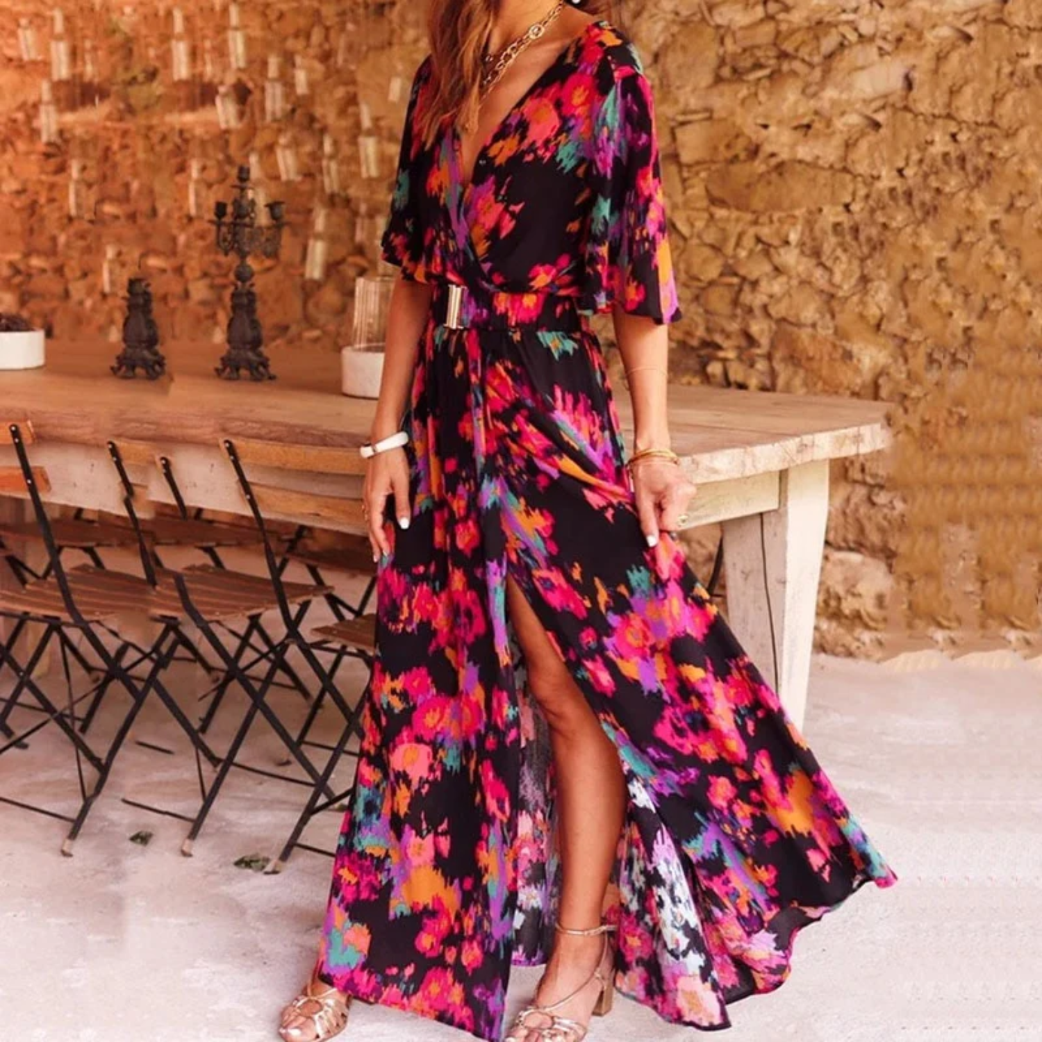 Barbie - Stijlvolle Maxi Jurk met Print voor Vrouwen