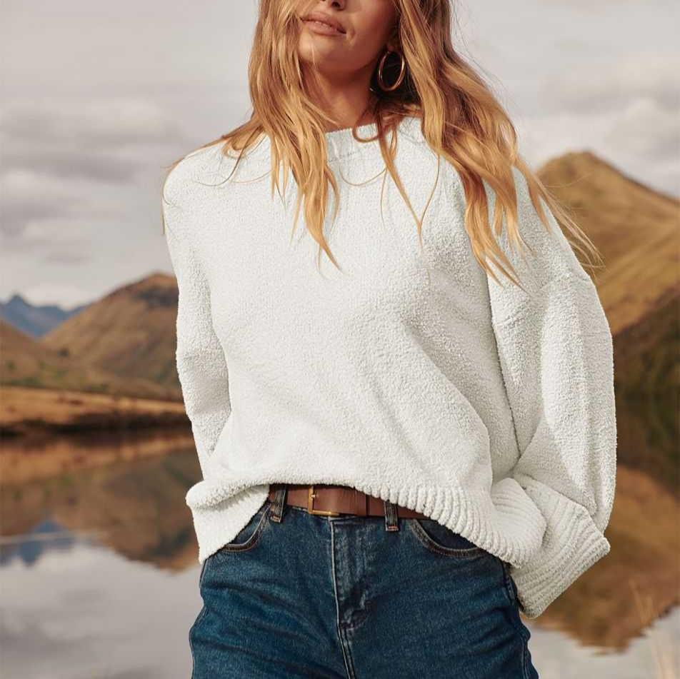 Abigail - Chique Herfst Crewneck Oversized Chunky Trui voor Vrouwen