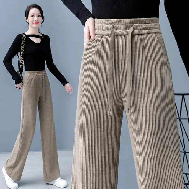 Paula - Stijlvolle Herfst Basic Lace Up Baggy Broek voor Vrouwen