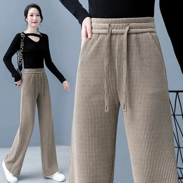 Paula - Stijlvolle Herfst Basic Lace Up Baggy Broek voor Vrouwen