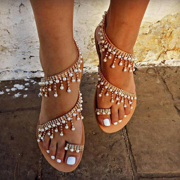 Bree - Stijlvolle Zomerse Sandalen met Kunstparels voor Vrouwen