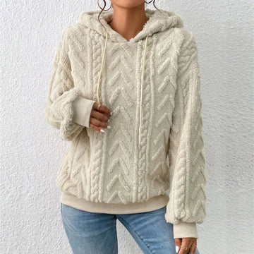 Paisley - Casual Herfst Teddy Fleece Hoodie voor Vrouwen