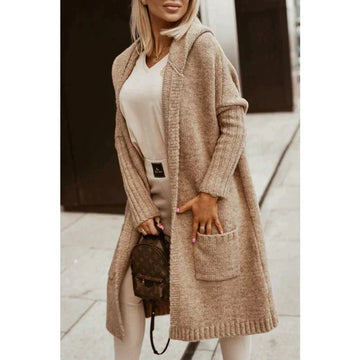 Vivian - Casual Herfst Lange Cardigan met Capuchon voor Vrouwen