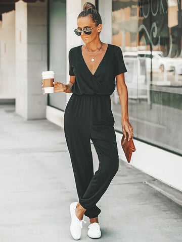 Betty - Jumpsuit met Korte Mouwen en Trendy Design voor Vrouwen