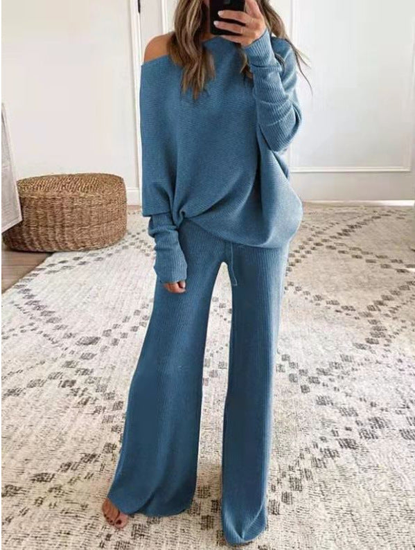 Thea - Chique Herfst Gebreide Trui en Broek Set voor Vrouwen
