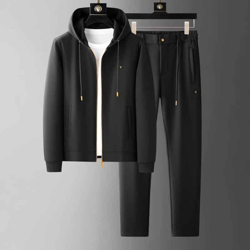 Greg - Stijlvolle Herfst Smart zwart Casual Set voor Mannen