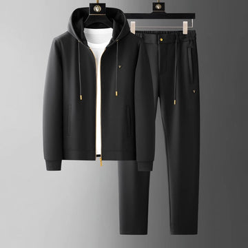Greg - Stijlvolle Herfst Smart zwart Casual Set voor Mannen