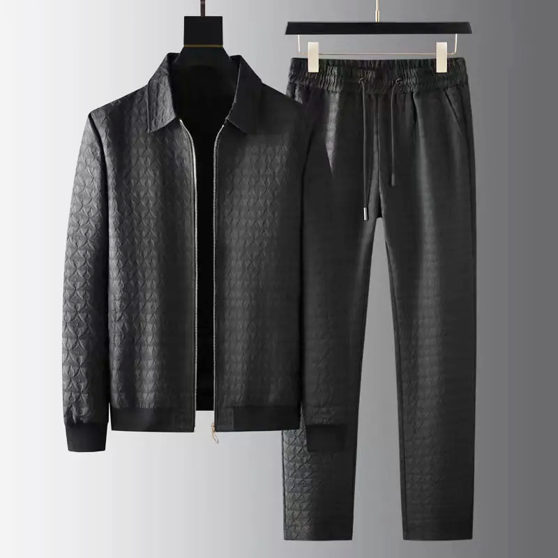 William - Stijlvolle Herfst Monogram Print Pak voor Mannen