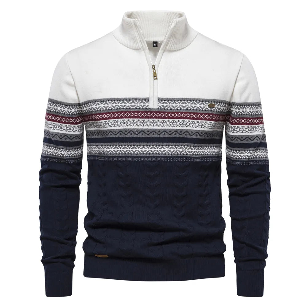 Leo - Hoogwaardig Jersey met Retro Patroon voor Mannen