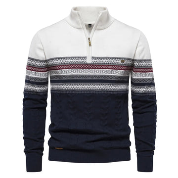 Leo - Hoogwaardig Jersey met Retro Patroon voor Mannen