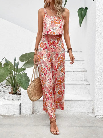 Caren - Elegante Jumpsuit met Bloemmotief voor Vrouwen