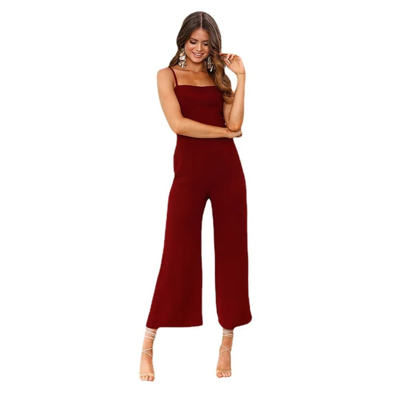 Olive - Elegante Overall met Spaghettibandjes voor Vrouwen