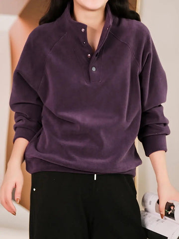 Samantha - Casual Herfst Basic Effen Shirt voor Vrouwen