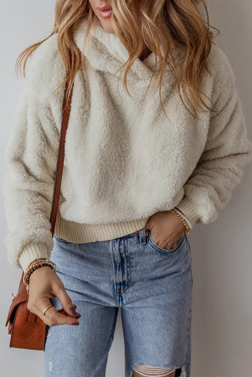 Victoria - Stijlvolle Herfst Casual Beige Hoodie Met Verlaagde Schouders voor Vrouwen