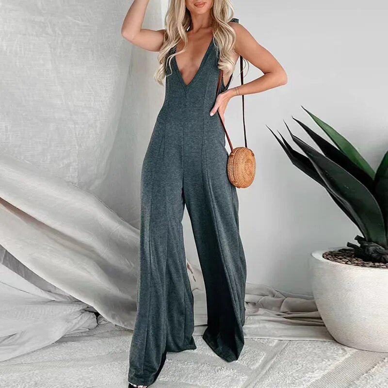 Maggie - Jumpsuit met Diepe V-Hals voor Dames