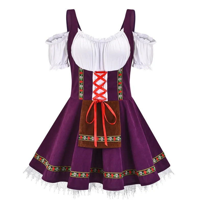 Linda - Stijlvolle Herfst Traditionele Dirndl met Korte Mouwen voor Vrouwen