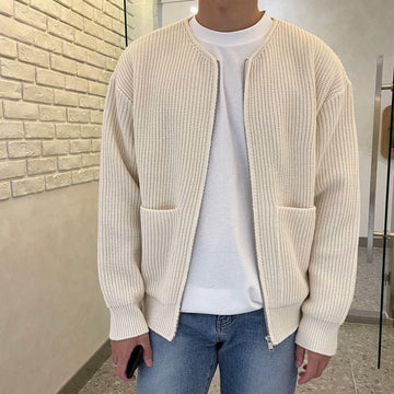 Philip - Stijlvolle Ronde Hals Herfst Cardigan Jas voor Mannen